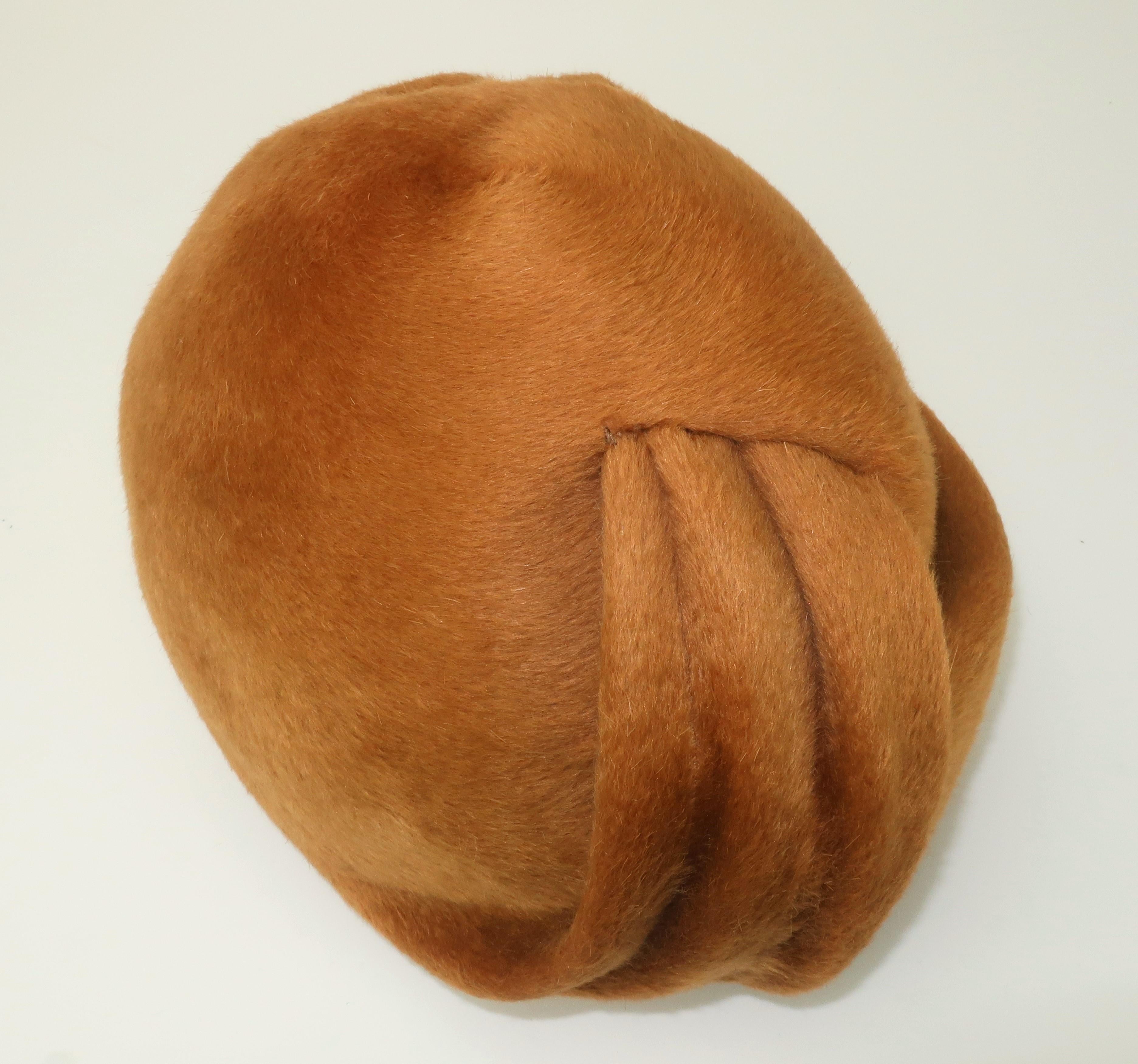Jean Patou French Turban Style Fur Felt Hat, 1960's For Sale 4