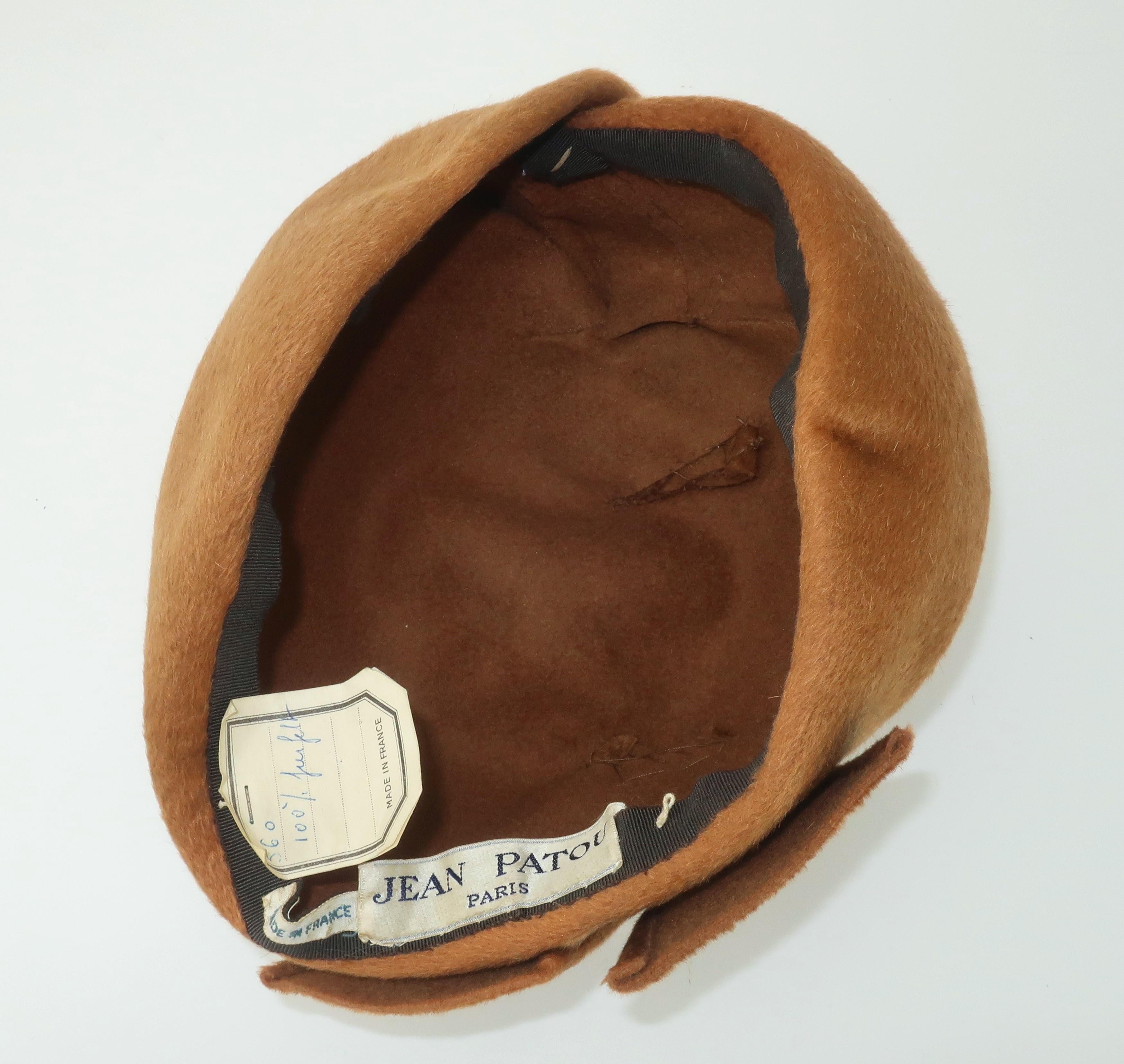 Jean Patou French Turban Style Fur Felt Hat, 1960's For Sale 5