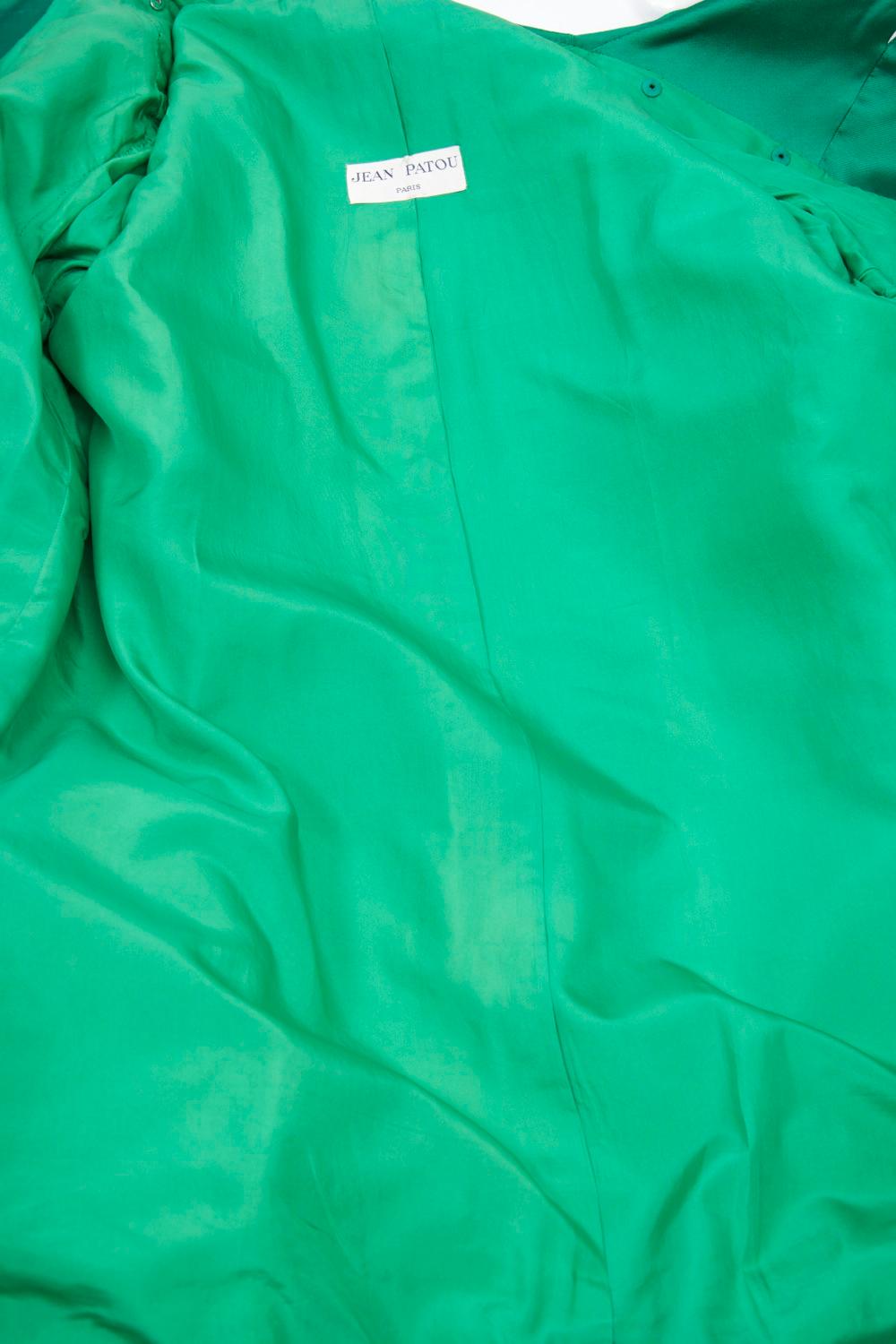 Jean Patou Green Silk Evening Coat 3