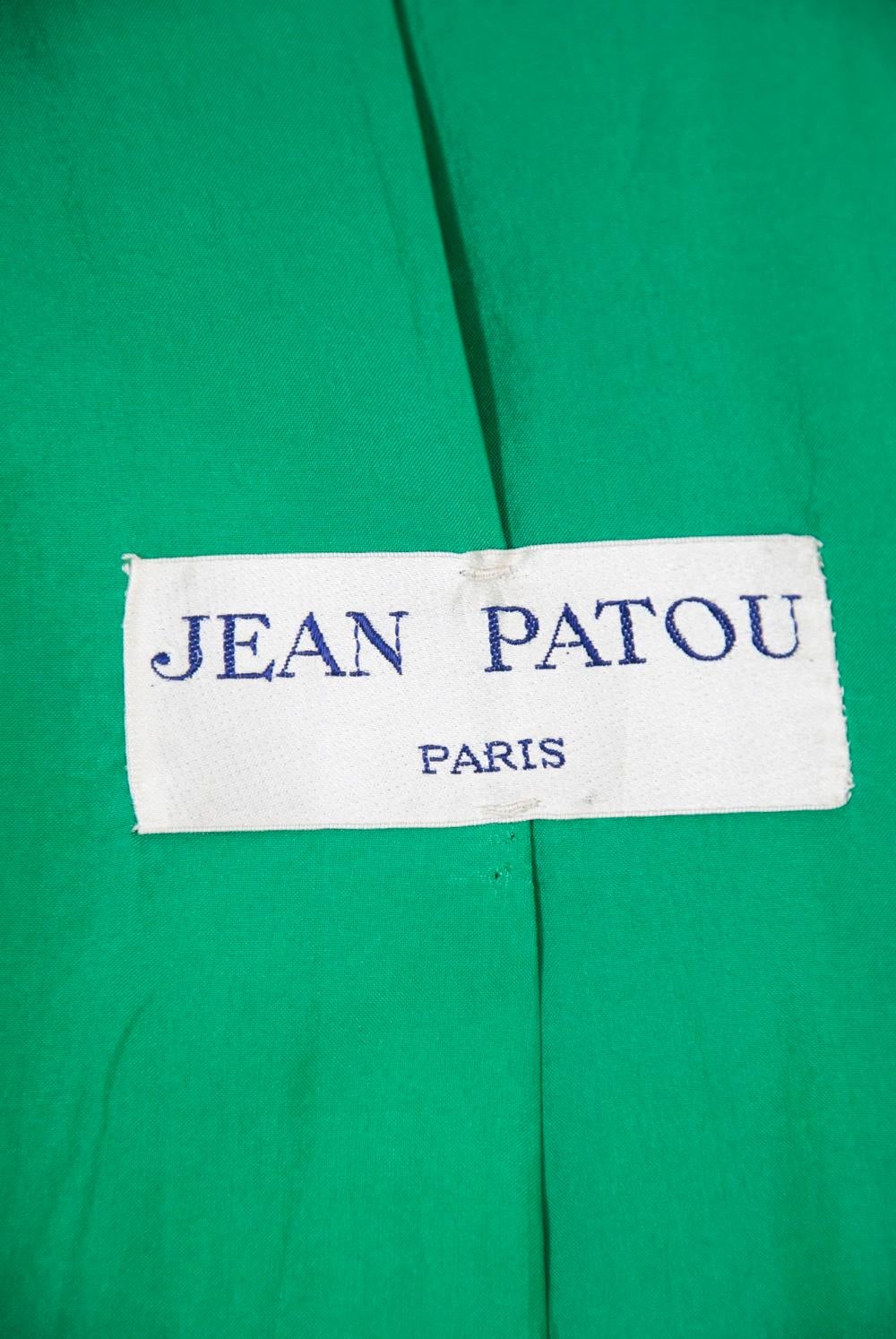Jean Patou Green Silk Evening Coat 4