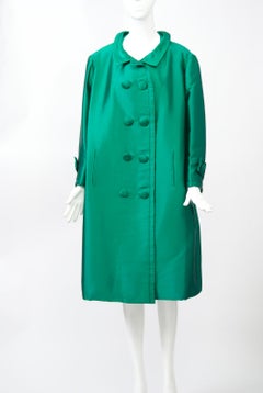 Jean Patou Green Silk Evening Coat