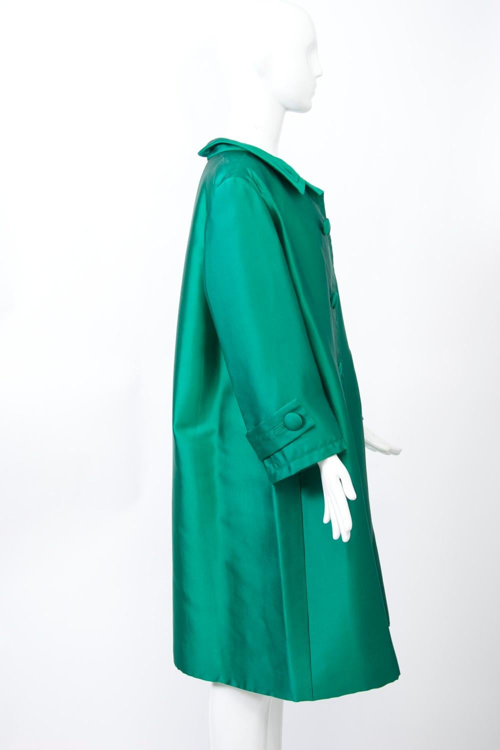 green silk coat