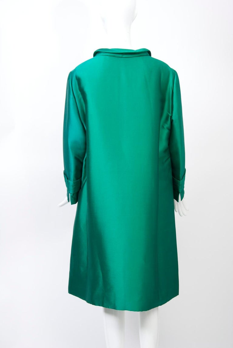 Jean Patou Green Silk Evening Coat For Sale at 1stDibs | patou coat