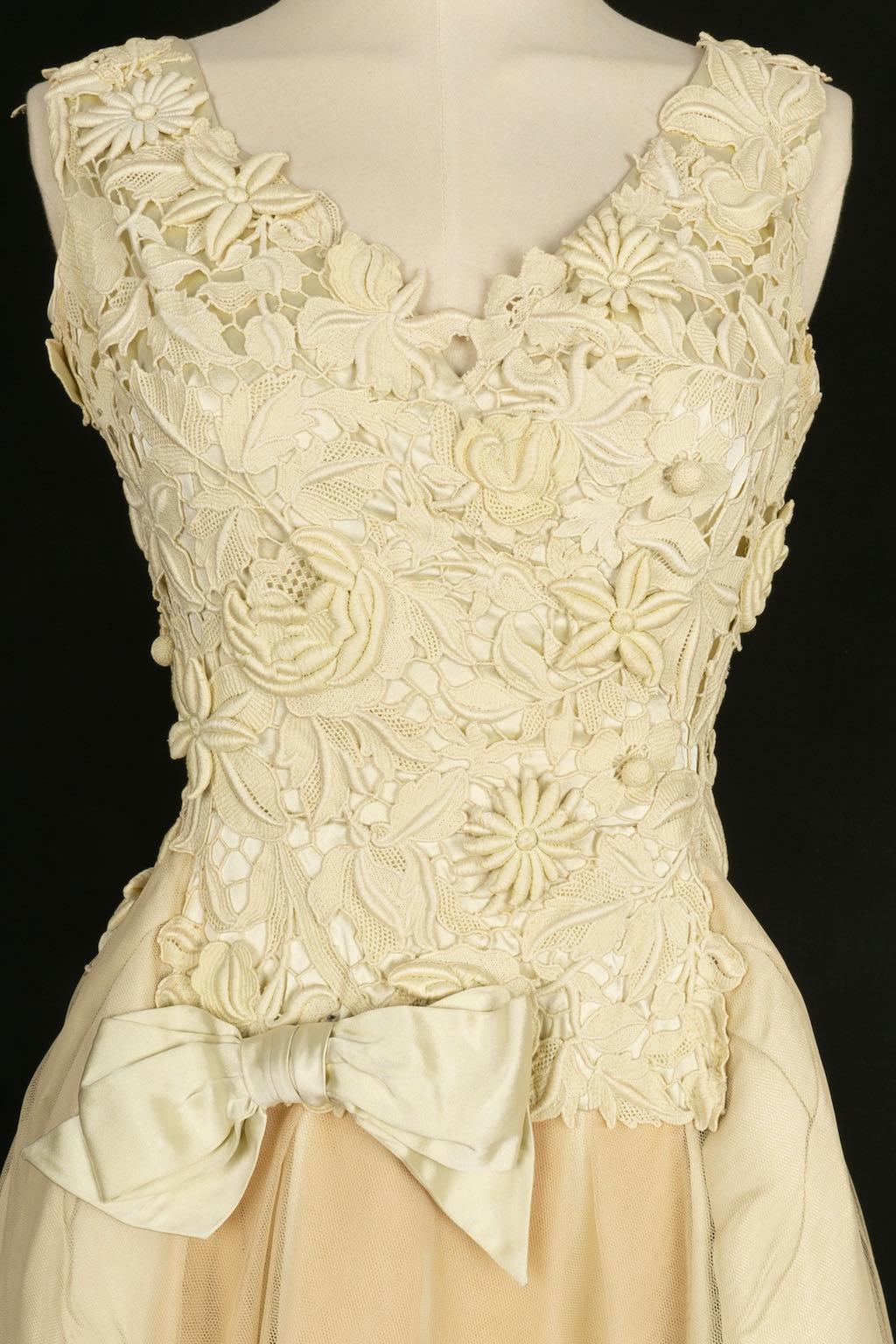 Robe haute couture Jean Patou, printemps-été 1955 en vente 1