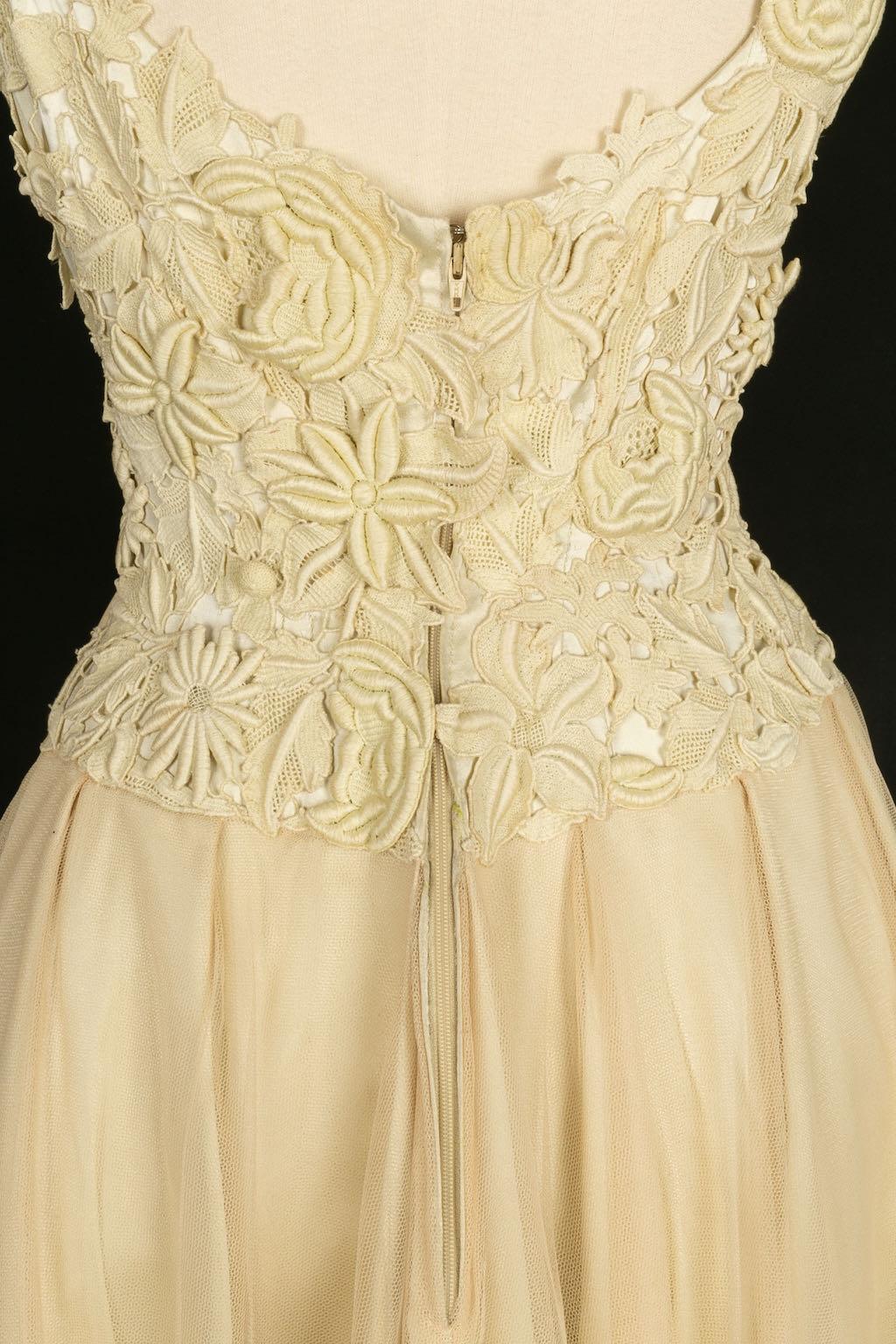 Robe haute couture Jean Patou, printemps-été 1955 en vente 2