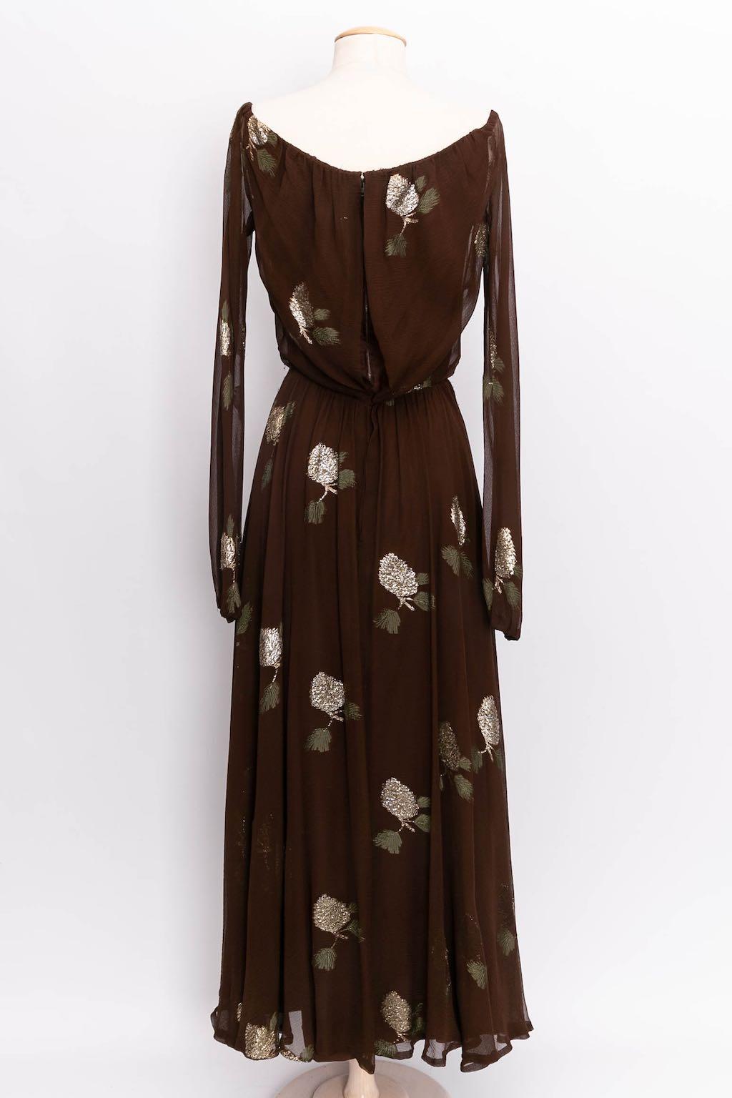 Black Jean Patou Haute Couture Dress Winter Collection, 1974/1975 For Sale