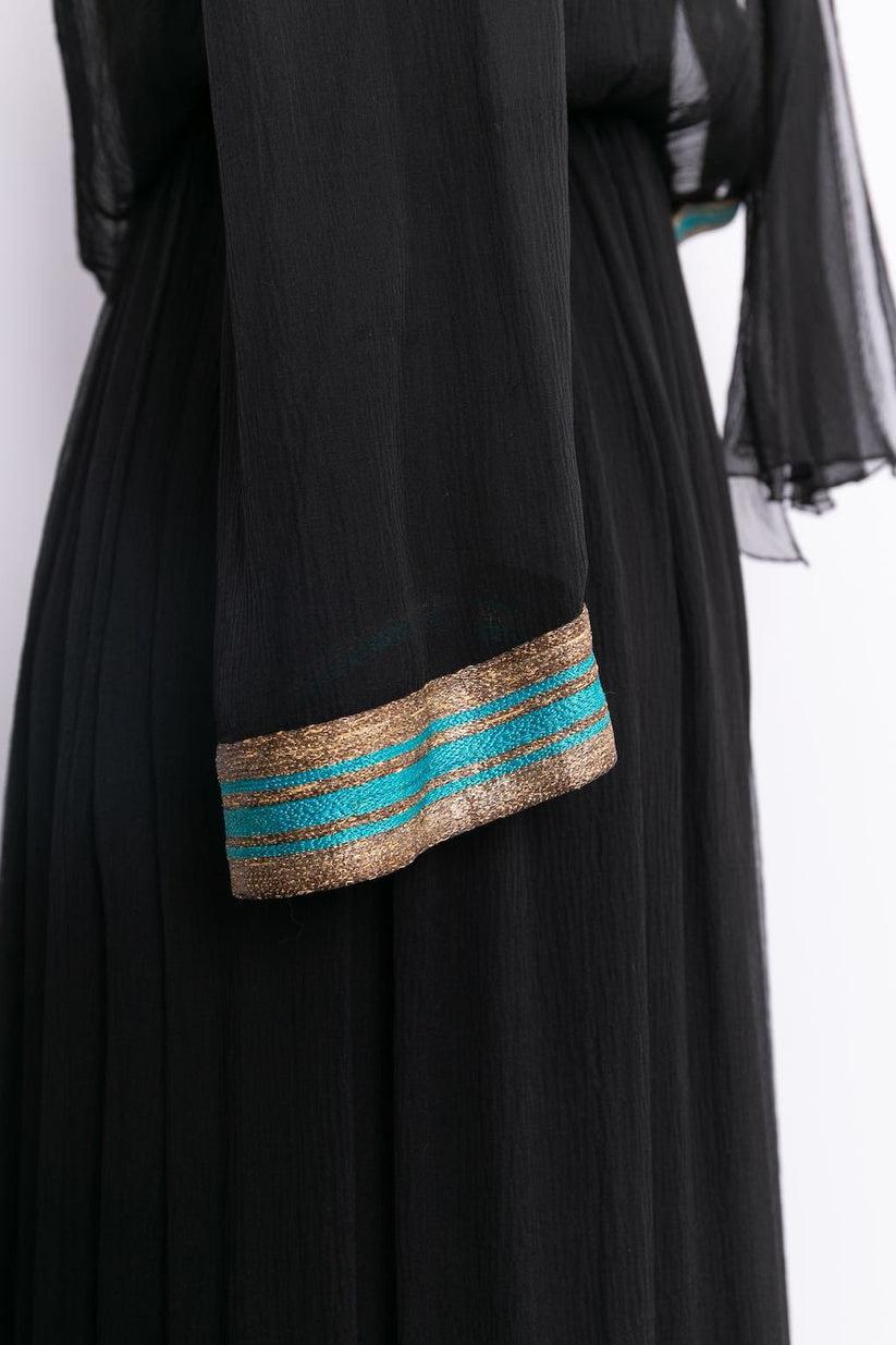Jean Patou Haute Couture - Robe en mousseline de soie à motif papillon en vente 1