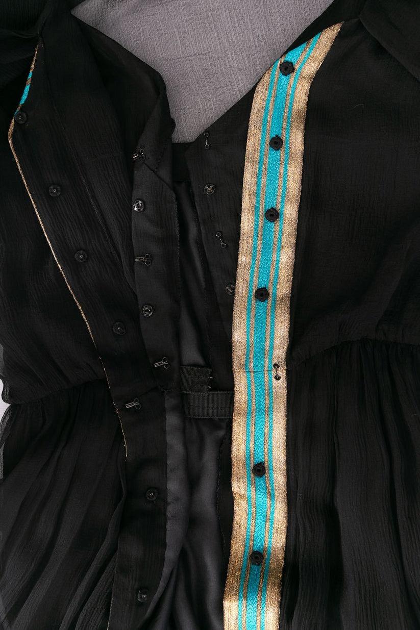 Jean Patou Haute Couture - Robe en mousseline de soie à motif papillon en vente 5