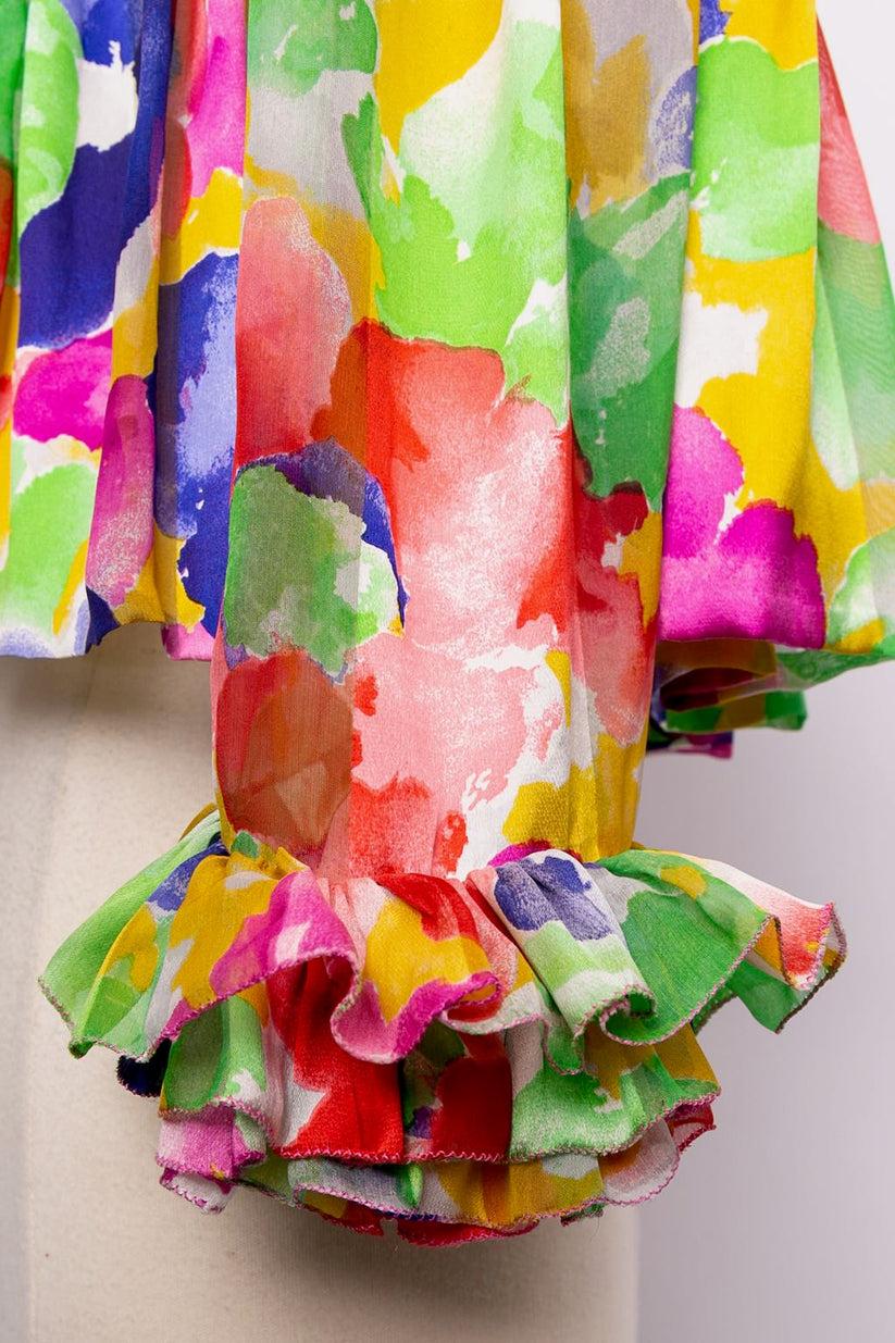 Jean Patou Haute Couture Silk Dress, Size 36FR For Sale 8