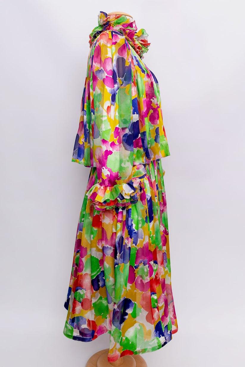 Women's Jean Patou Haute Couture Silk Dress, Size 36FR For Sale