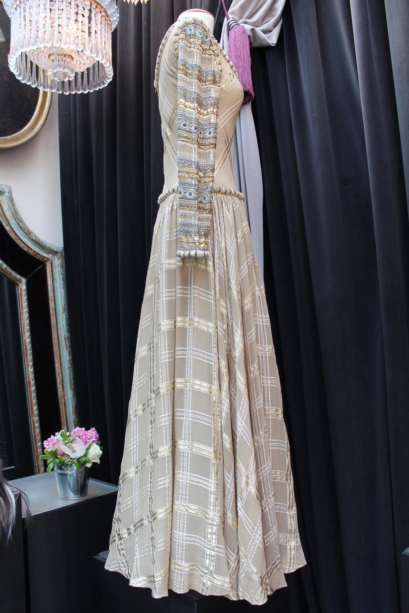 Jean Patou Haute Couture Silk Dress, Size 36FR For Sale 1