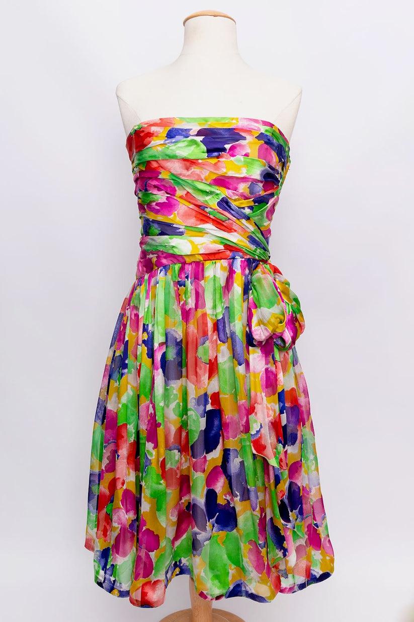 Jean Patou Haute Couture Silk Dress, Size 36FR For Sale 3