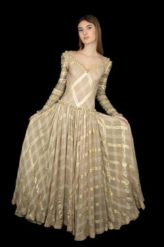 Jean Patou Haute Couture Silk Dress, Size 36FR