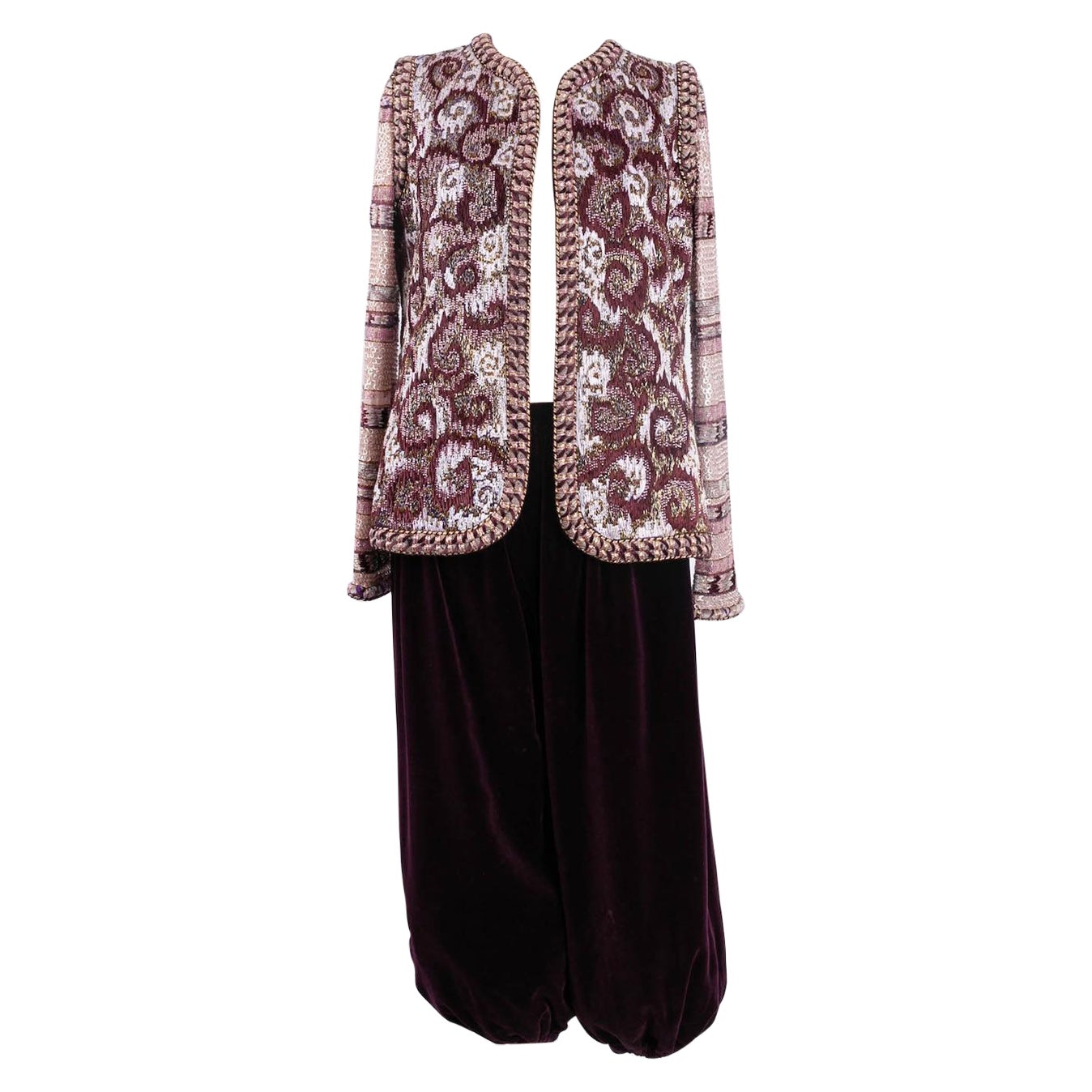 Jean Patou Haute Couture Ensemble velours, mousseline et perles en vente