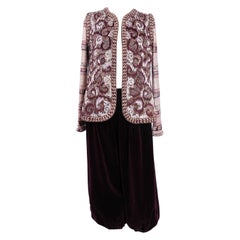 Conjunto de Alta Costura Jean Patou de terciopelo, gasa y pedrería