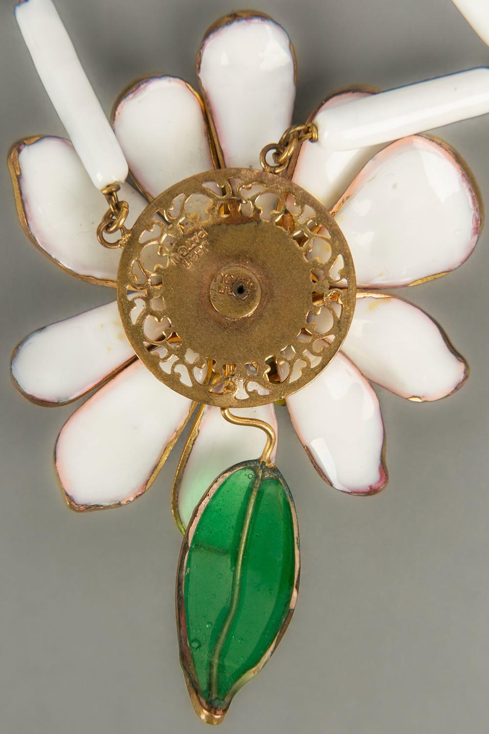Women's Jean Patou Necklace in Gilded Metal and Glass Paste For Sale