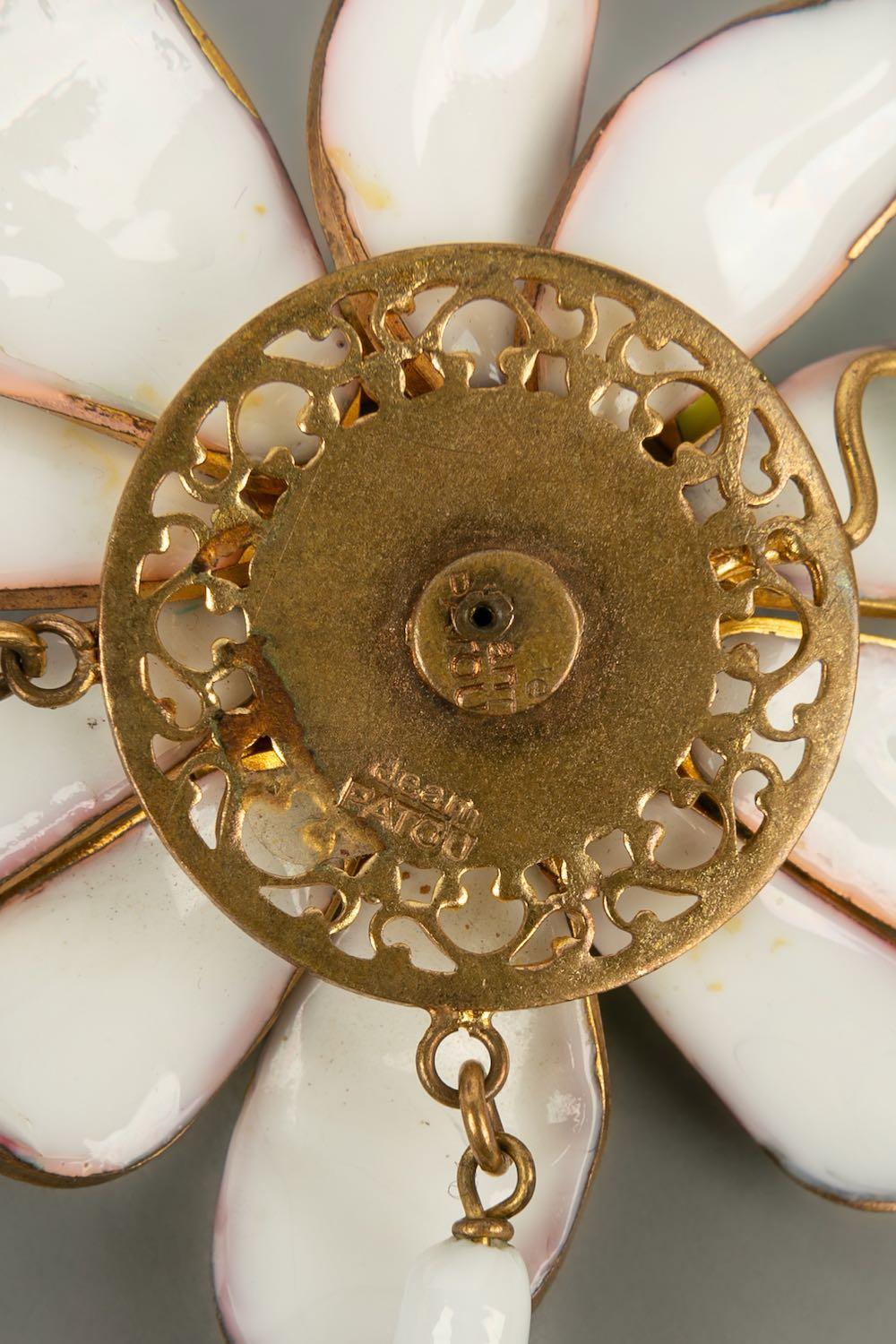 Jean Patou Necklace in Gilded Metal and Glass Paste For Sale 1