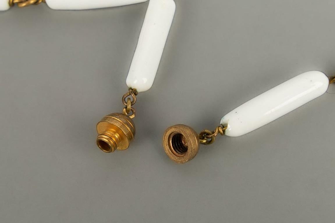 Jean Patou Necklace in Gilded Metal and Glass Paste For Sale 2