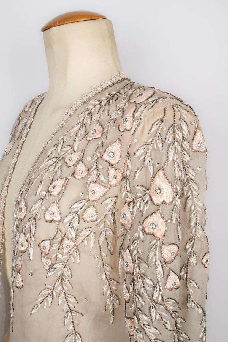 Jean Patou Organza and Silk Haute Couture Set, 1980s For Sale 5