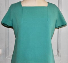 Jean Patou Paris Kollektion Boutique Grünes/Blaues Tageskleid