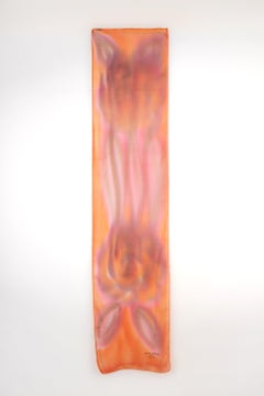 Jean Patou Pink and Orange Silk Muslin Scarf