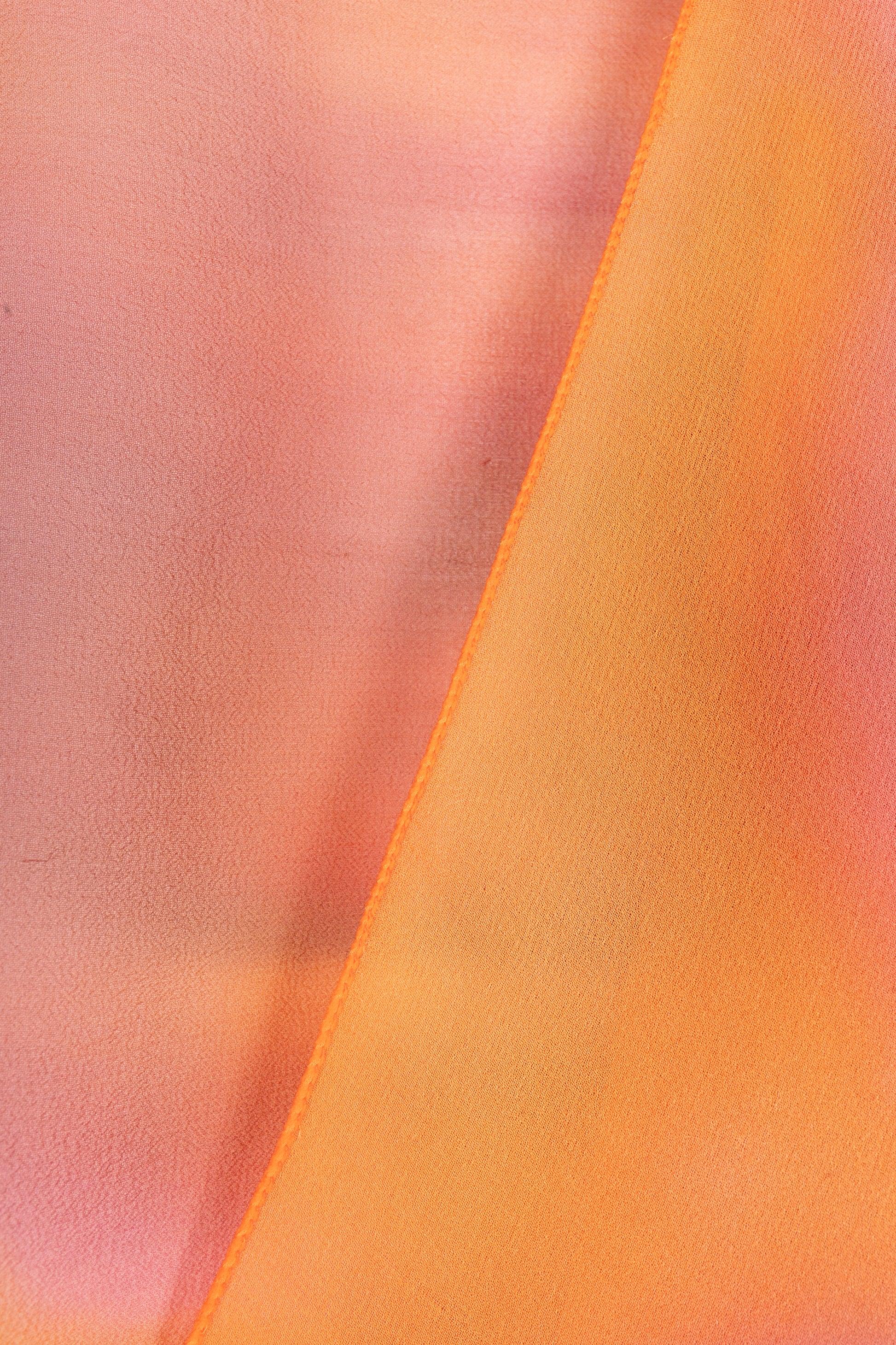 Women's Jean Patou Pink and Orange Silk Muslin Scarf For Sale