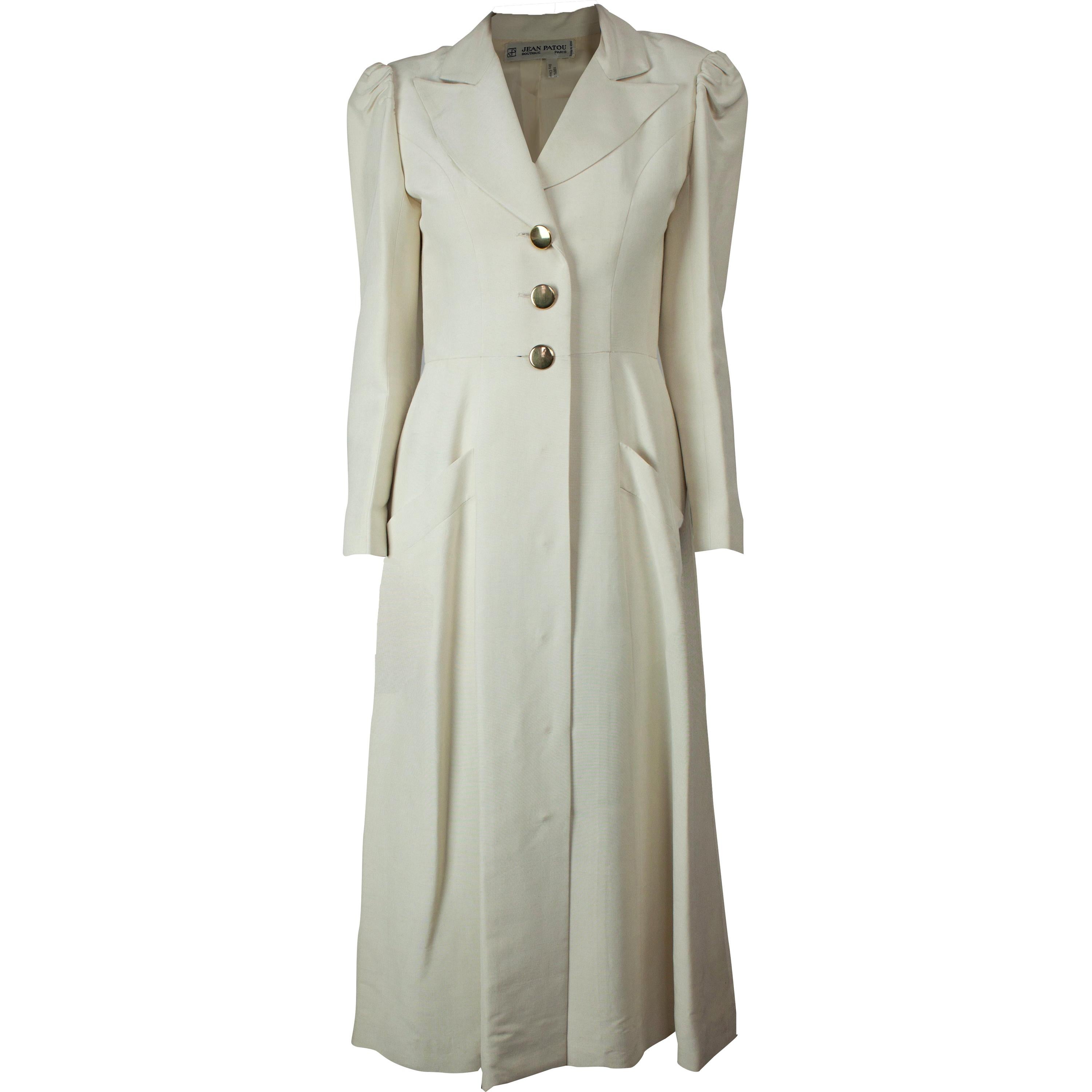 Jean Patou soutane style silk coat, circa 1960s For Sale
