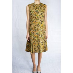 Jean Patou stylised floral motifs brushed wool dress, circa 1960s
