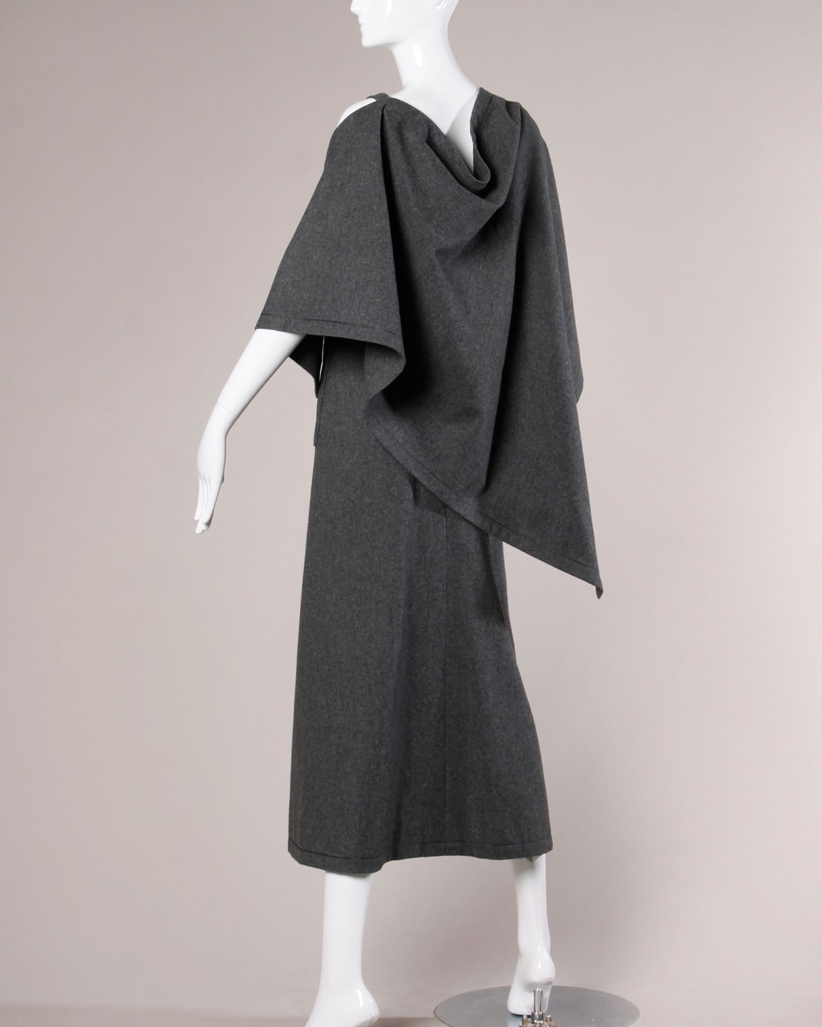 Jean Patou Vintage 1960s Wool 3-Piece Belt, Wrap & Dress Ensemble For Sale 3