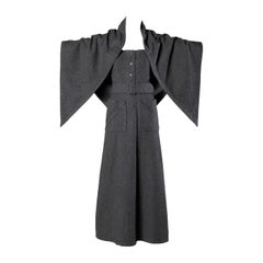 Jean Patou Vintage 1960s Wool 3-Piece Belt, Wrap & Dress Ensemble
