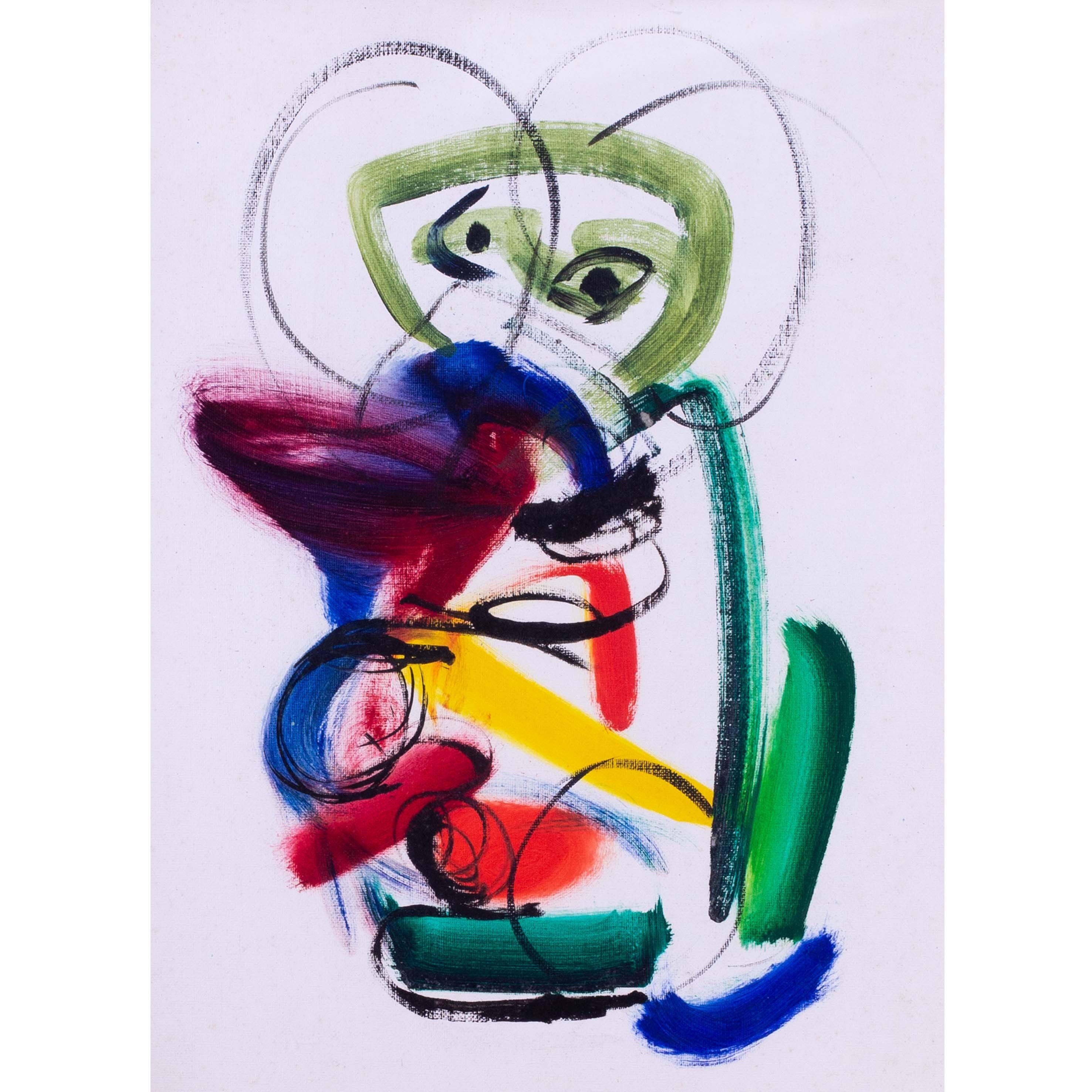 Quadro ad olio astratto Modern British dell'artista donna Jean Clark - Painting di Jean Patricia Taprell Clark