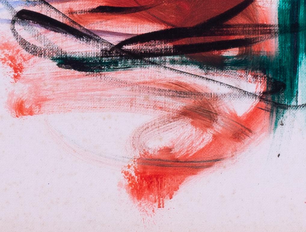 Modern British abstract oil painting by female artist Jean Clark - Abstract Painting by Jean Patricia Taprell Clark