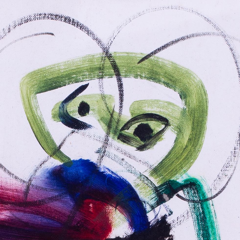 Quadro ad olio astratto Modern British dell'artista donna Jean Clark - Abstract Painting Grigio di Jean Patricia Taprell Clark
