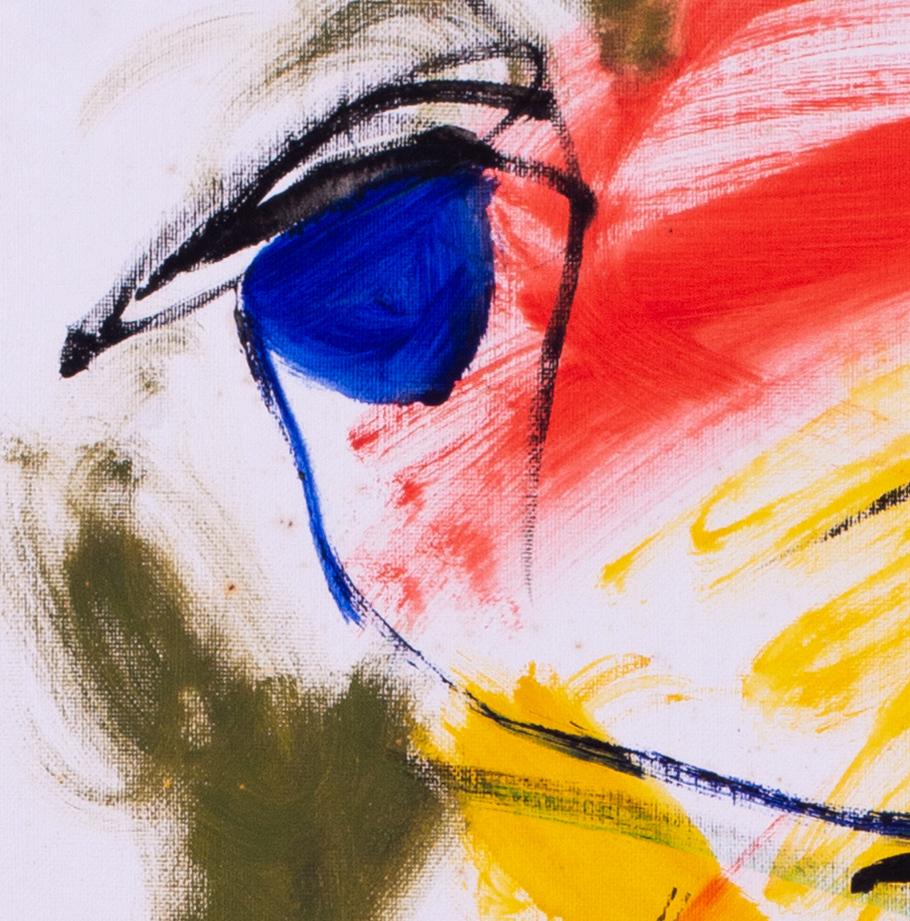 Modern British abstract oil painting by female artist Jean Clark - Brown Abstract Painting by Jean Patricia Taprell Clark