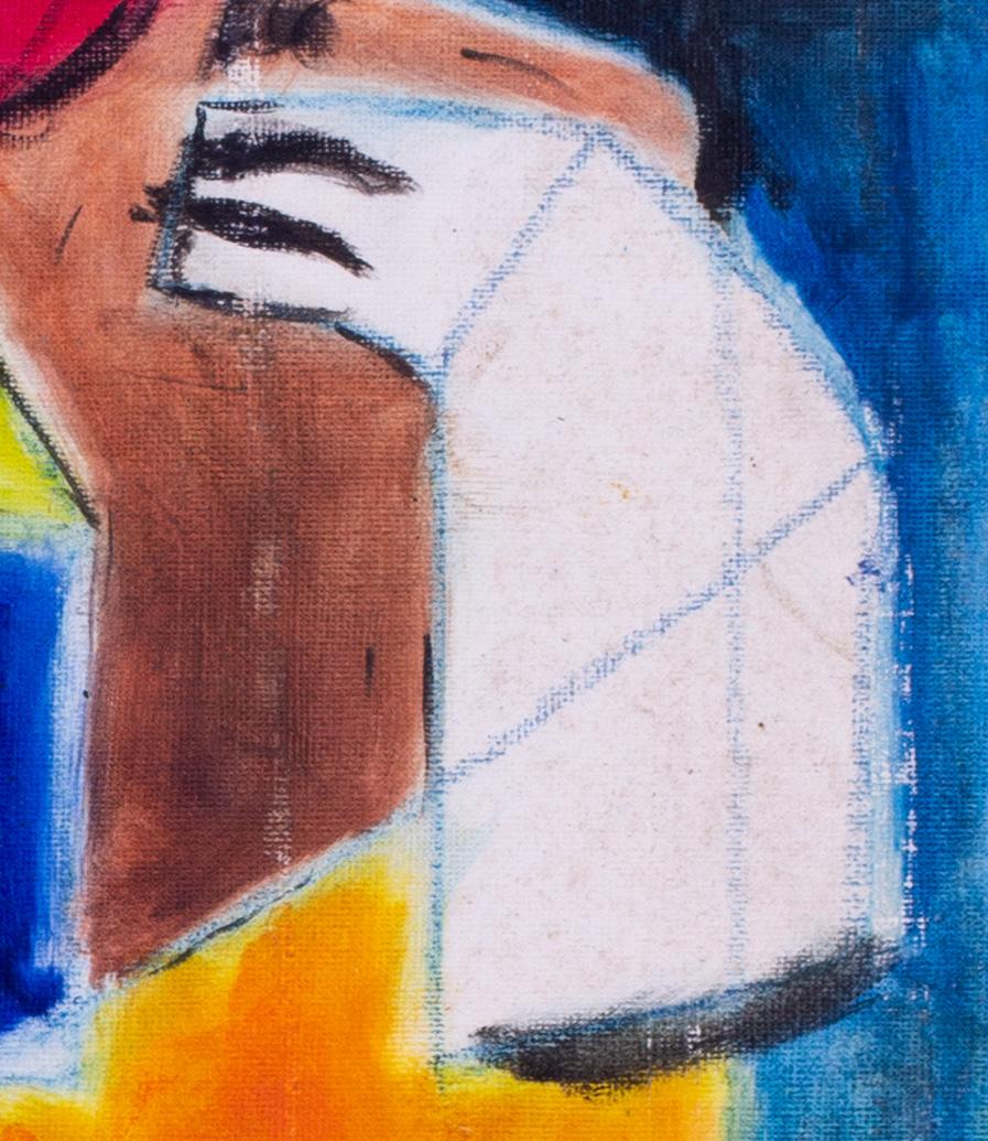 Quadro ad olio astratto Modern British dell'artista donna Jean Clark - Abstract Painting Marrone di Jean Patricia Taprell Clark