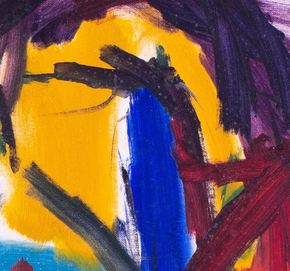 Jean Patricia Taprell Clark (British, 1930 – 1973)
Abstracted Landscape
Oil on board
18.1/8 x 21.3/4in. (46 x 55.2 cm.)

Having refused the opportunity to become a member of the 'Bluebell Girls' dance group, preferring to become a painter, she went