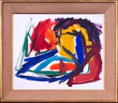 Quadro ad olio astratto Modern British dell'artista donna Jean Clark