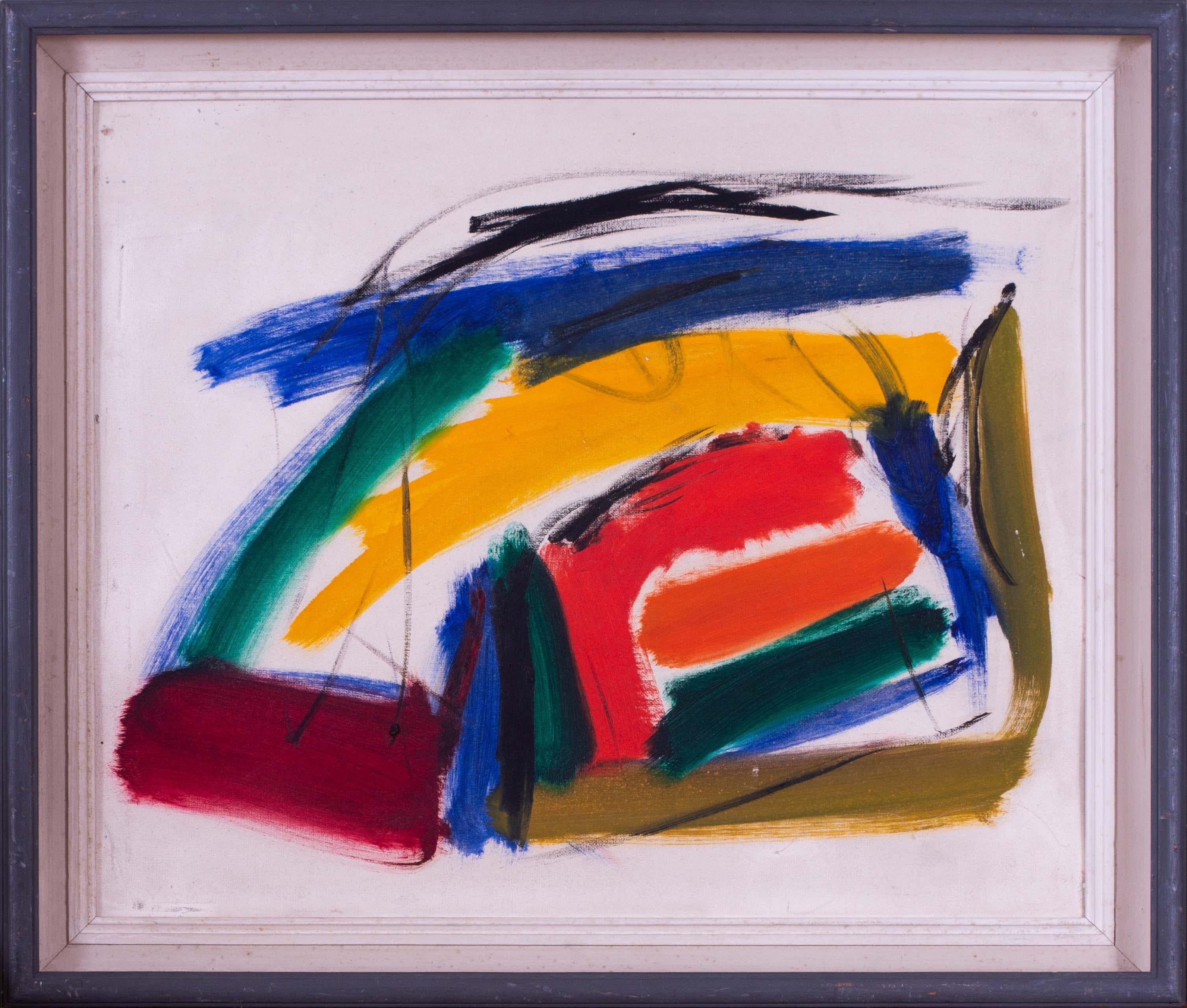 Jean Patricia Taprell Clark Abstract Painting - Modern British abstract oil painting by female artist Jean Clark