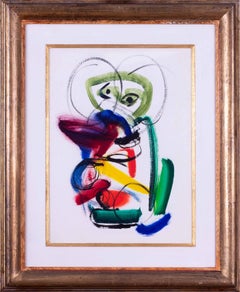 Quadro ad olio astratto Modern British dell'artista donna Jean Clark