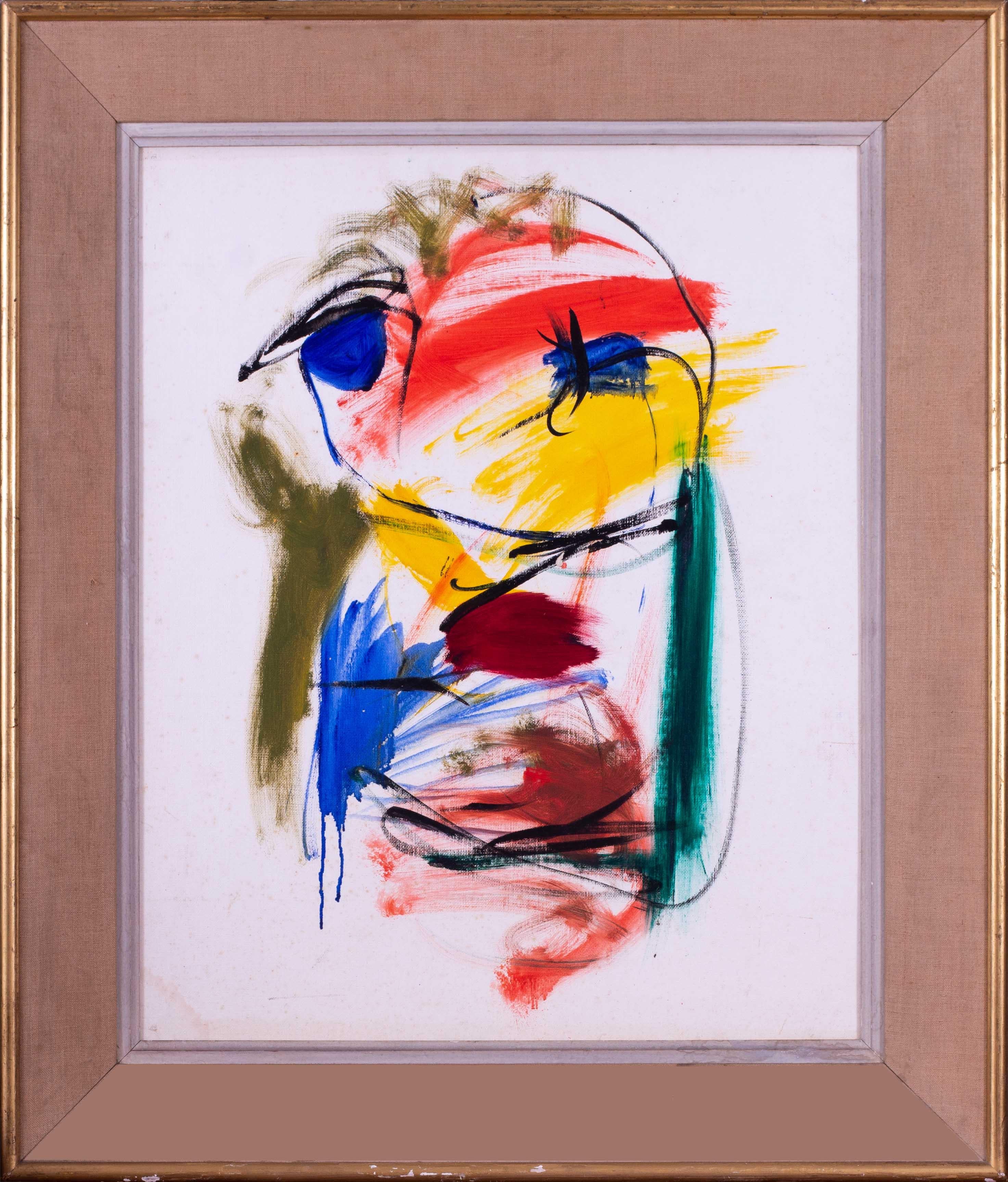 Jean Patricia Taprell Clark Abstract Painting - Modern British abstract oil painting by female artist Jean Clark