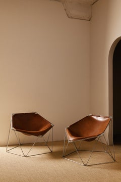 Jean-Paul Barray et Kim Moltzer, paire de chaises « Penta », France, 1960
