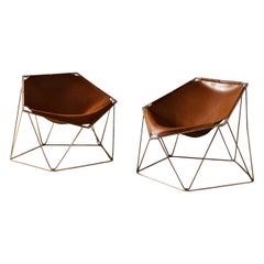 Jean-Paul Barray et Kim Moltzer, paire de chaises « Penta », France, 1960
