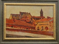 South of France, antique oil on wood panel by Jean Paul Carrere (1878-1933)