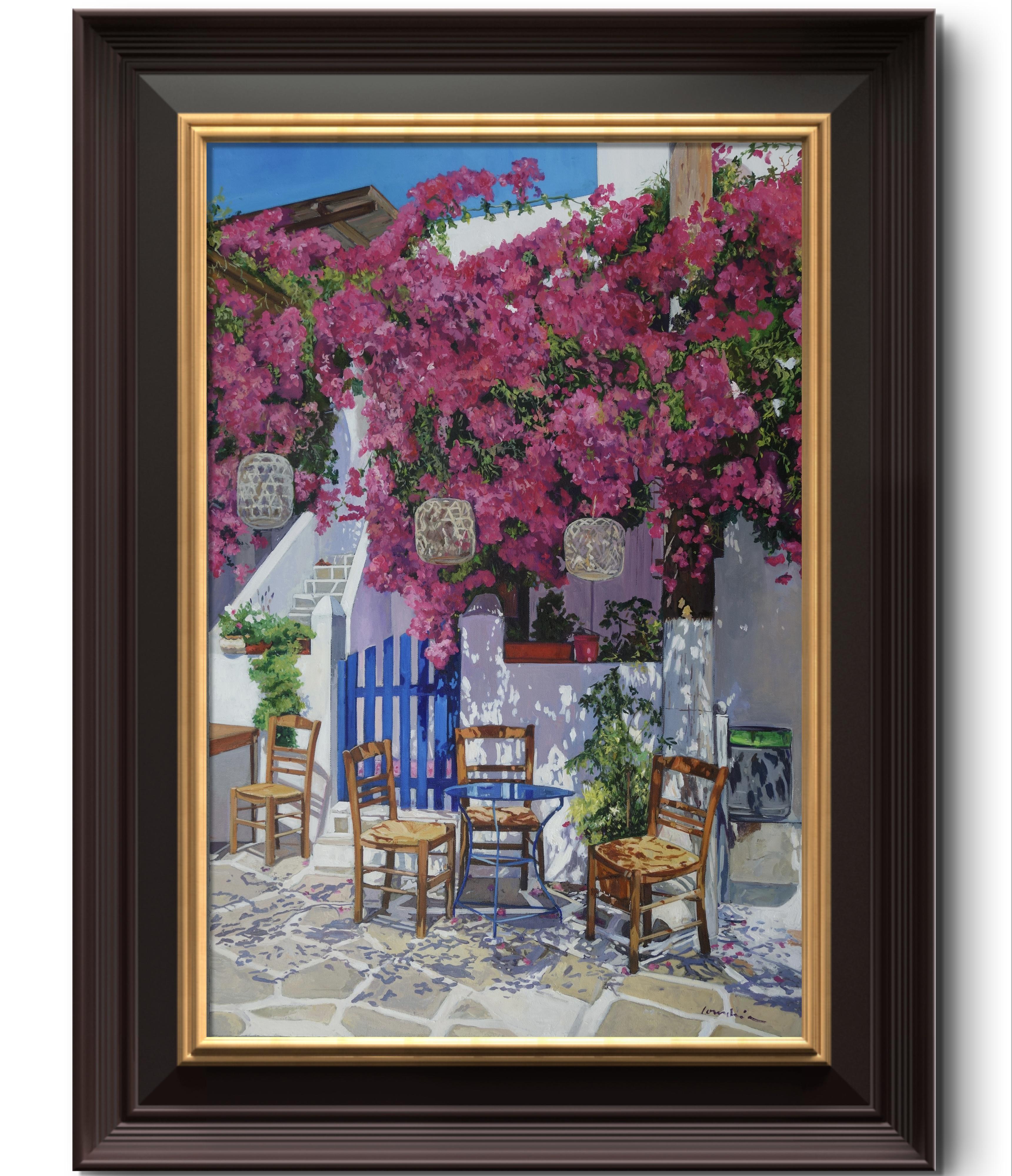 El camino florido - La ruelle fleurie - Painting de JEAN PAUL COURCHIA