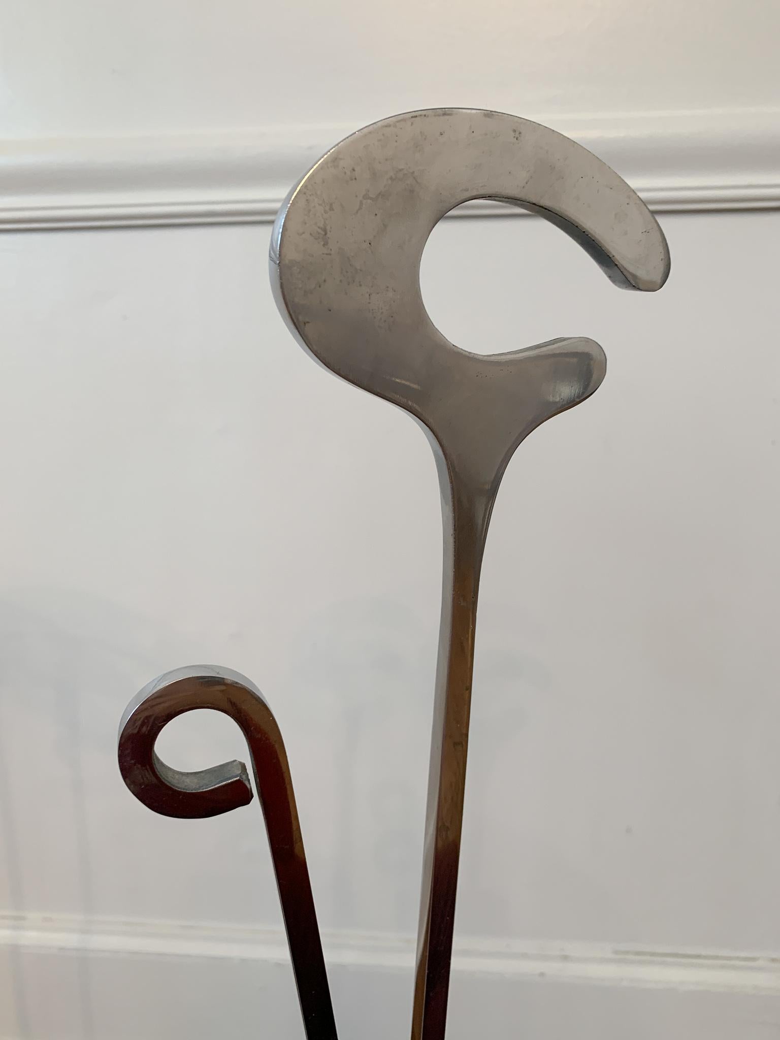 Jean-Paul Crations, ensemble de cheminée moderniste rarement complet, France, années 1970 en vente 3
