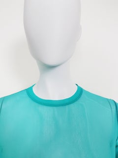 JEAN PAUL GAULTIER Maille turquoise mesh shirt Y2K