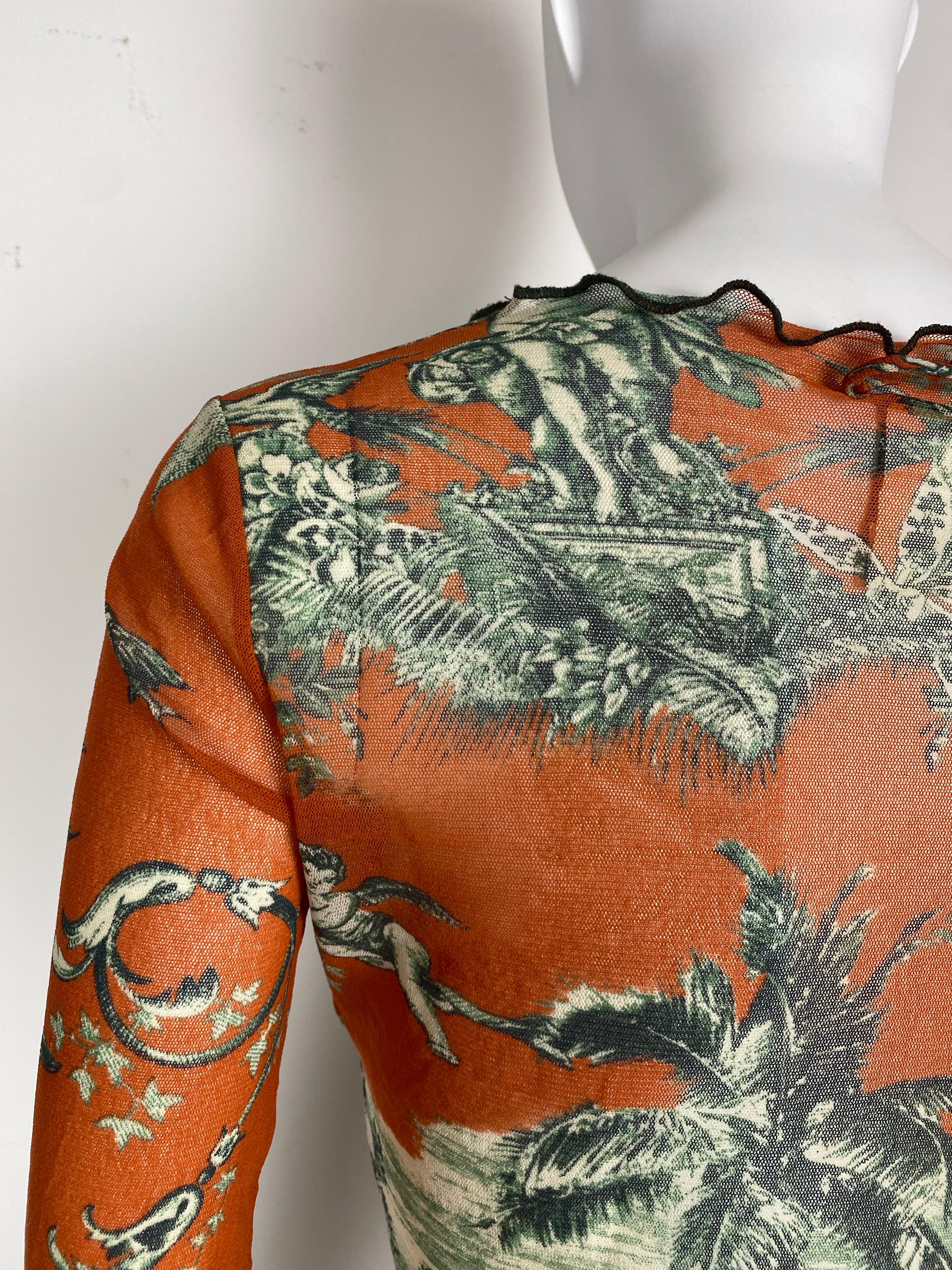 JEAN PAUL GAULITER Vintage Top en maille avec imprimé Toile de Jouy Début des années 2000 en vente 3