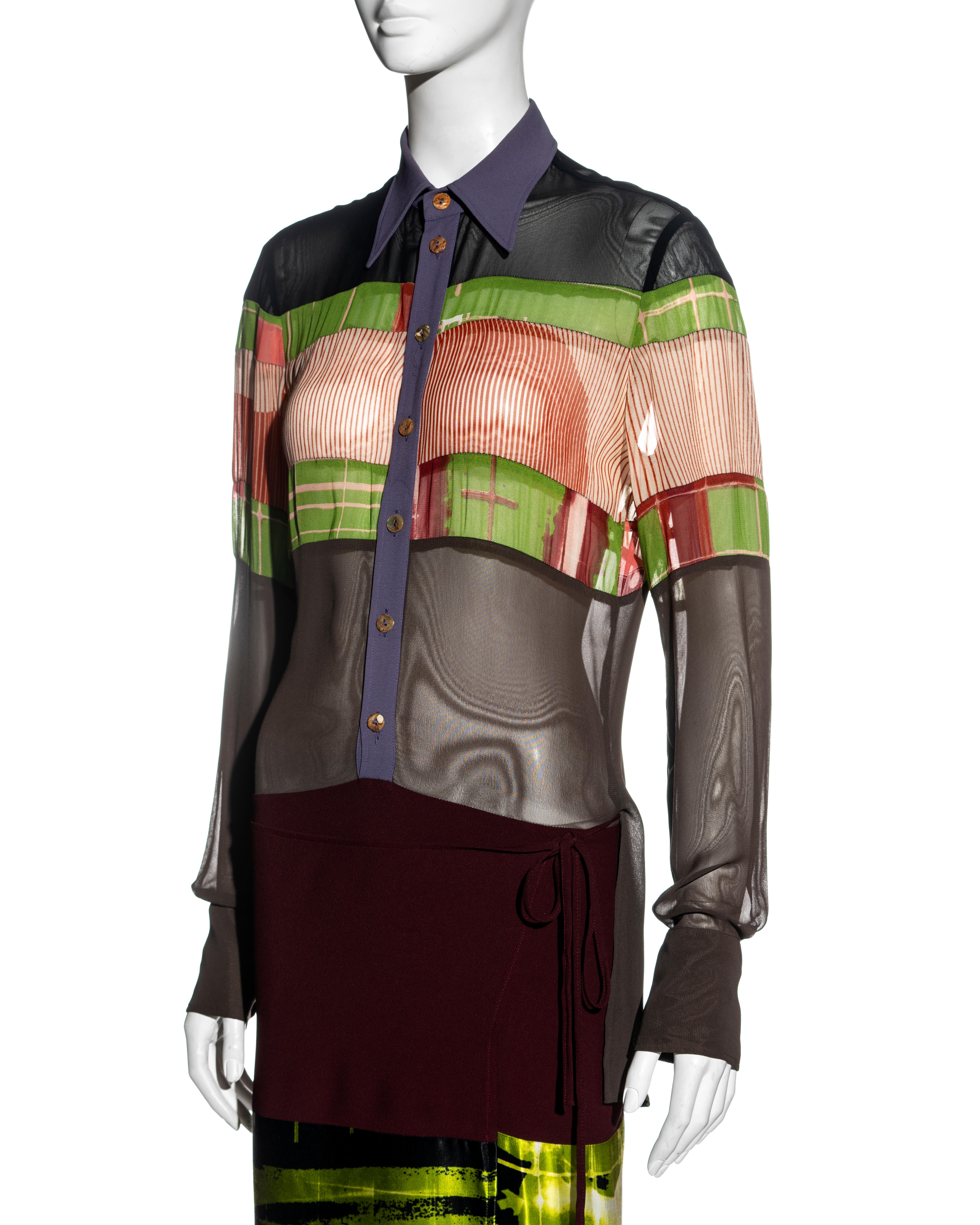 Black Jean Paul Gaulter 'Cyberhippie' shirt dress with wrap skirt, ss 1996