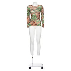 JEAN PAUL GAULTIER 00's Iconic Long Sleeve Printed Mesh Top