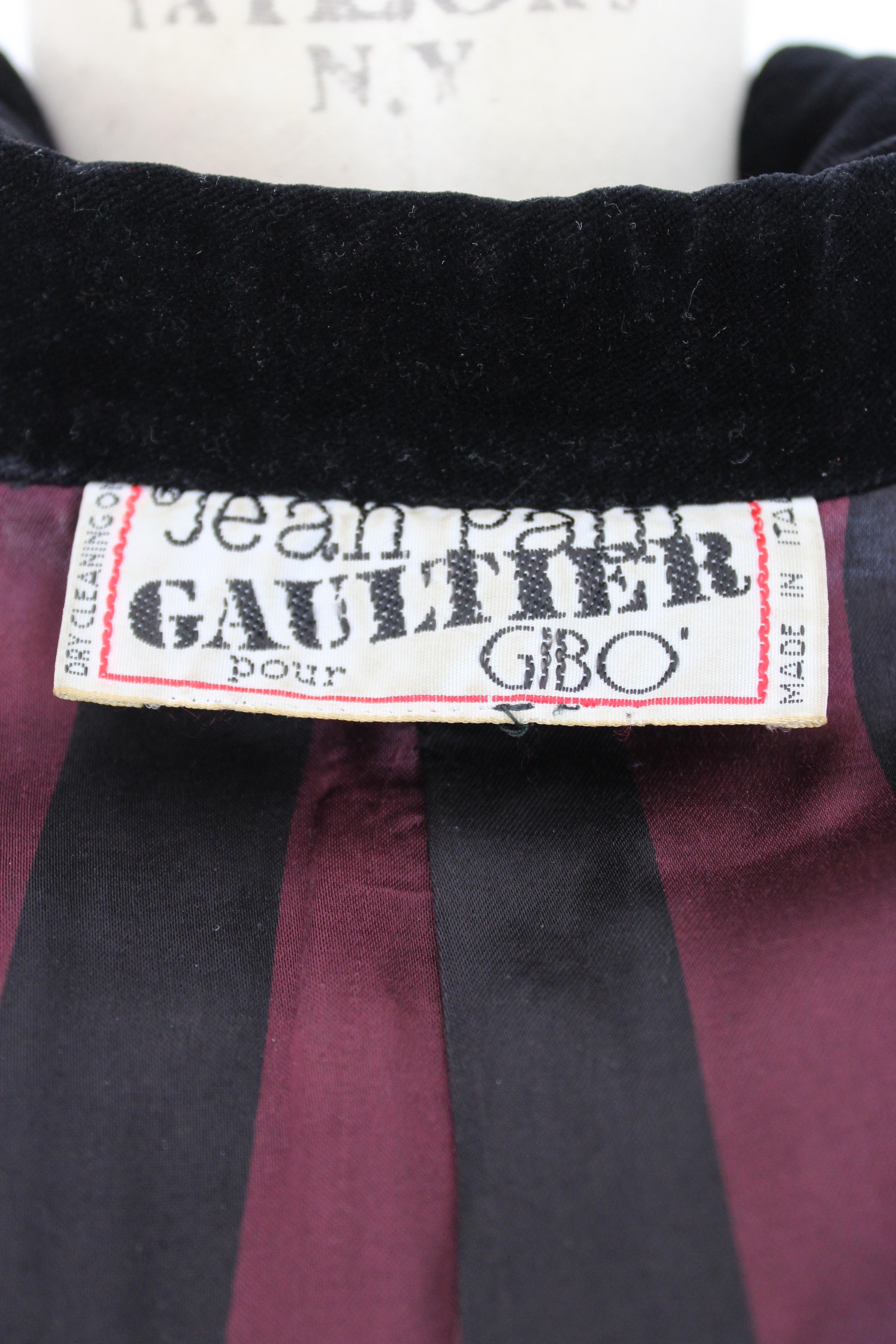 Jean Paul Gaultier 1980s Black Velvet Double Breasted Classic Vintage Jacket 2